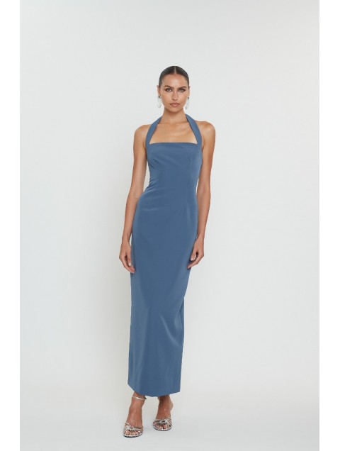 MIX AND MATCH Alba Midi Dress Blue Raf Μίντι Φόρεμα